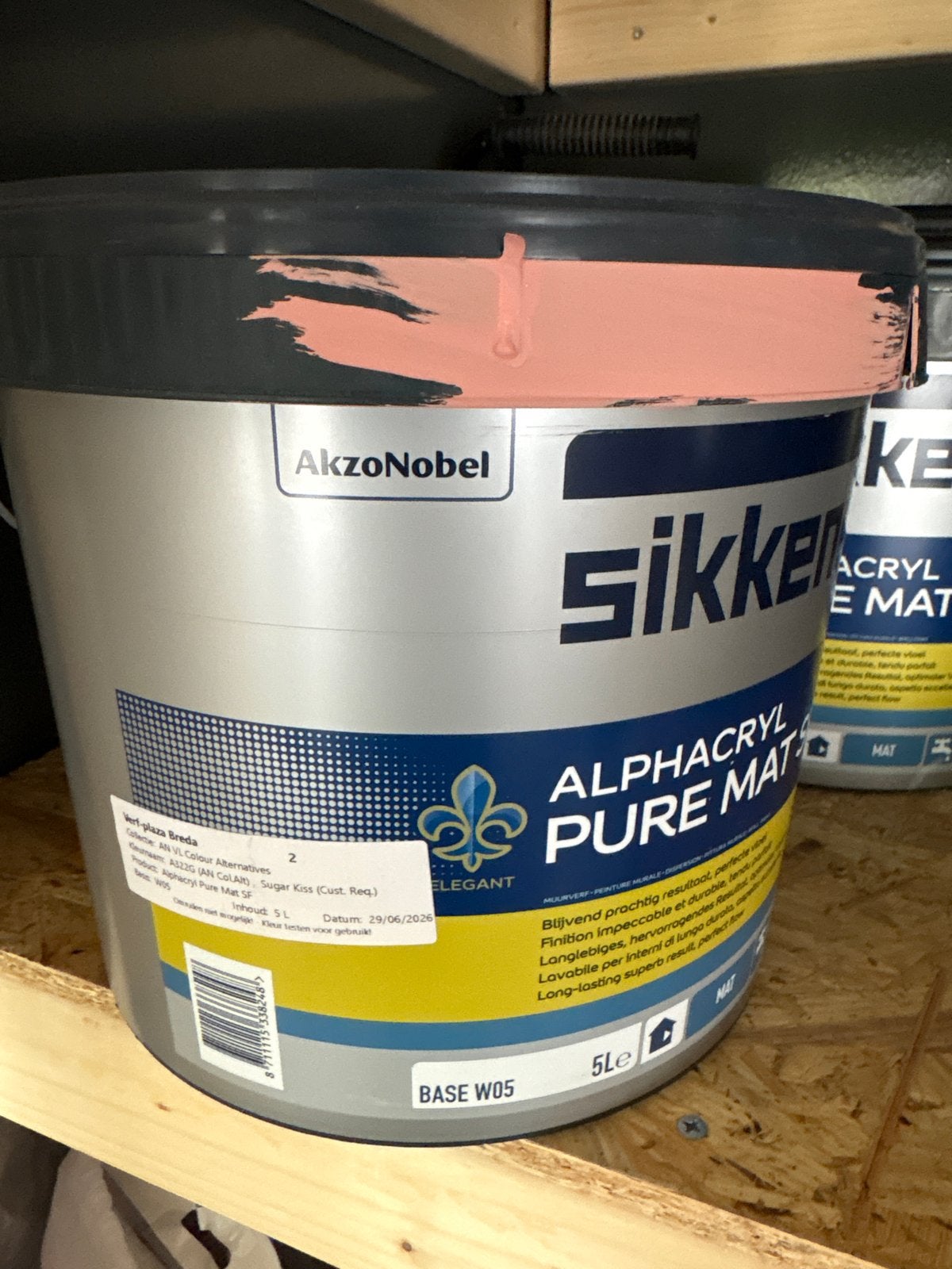 Sikkens Alphacryl Pure Mat SF - Sugar Kiss (4,5-5L), Ophalen of Verzenden, Roze, Minder dan 5 liter, Verf