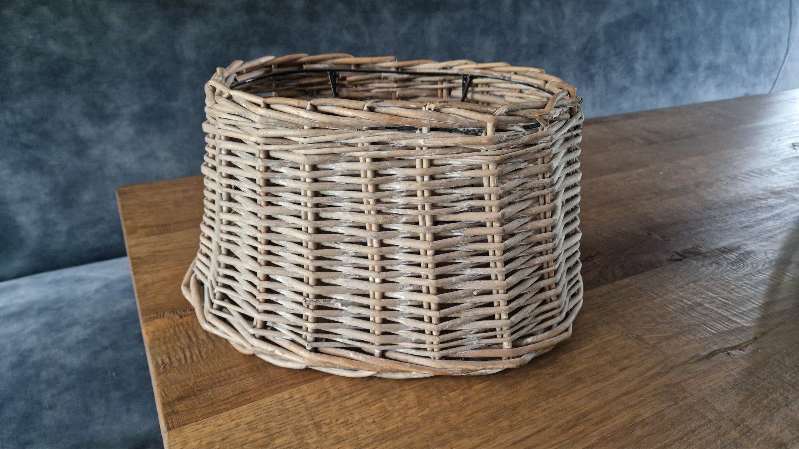 Ovale rotan lampenkap - Landelijke stijl, Ophalen of Verzenden, Gebruikt