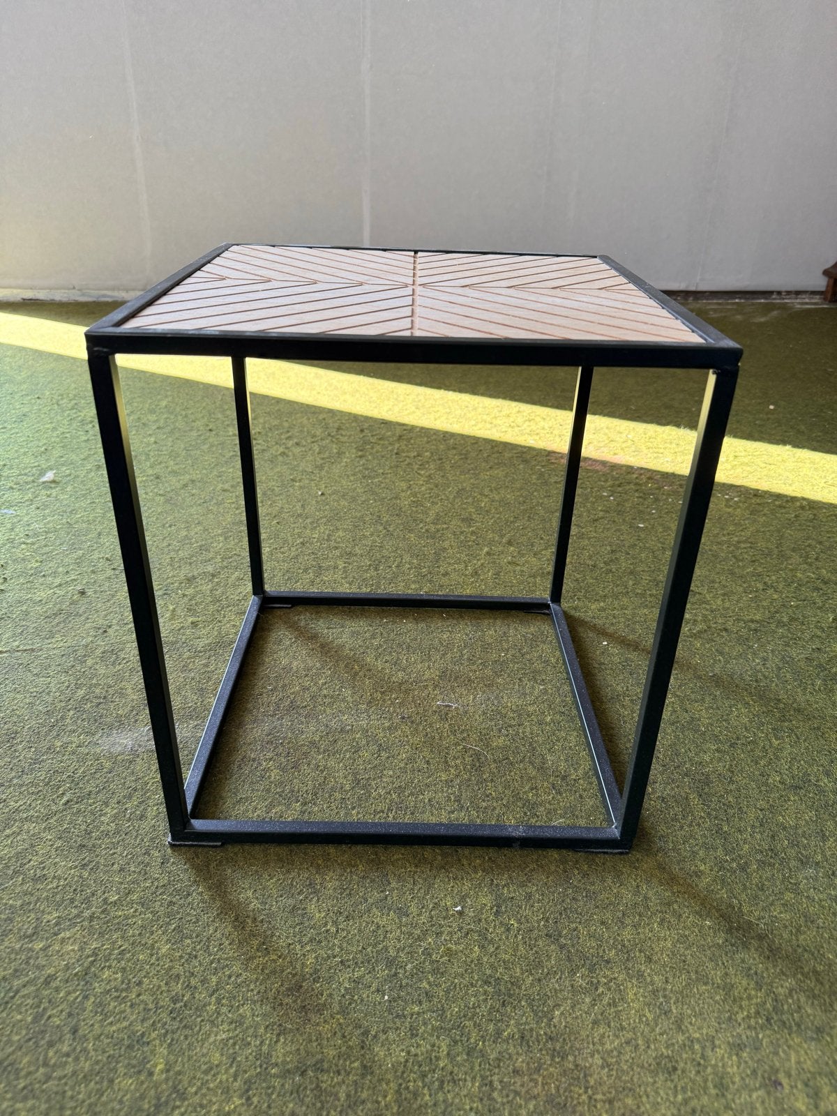Bijzettafel met houten bovenkant, 34x37 cm, Ophalen, Minder dan 45 cm, Minder dan 55 cm, Gebruikt