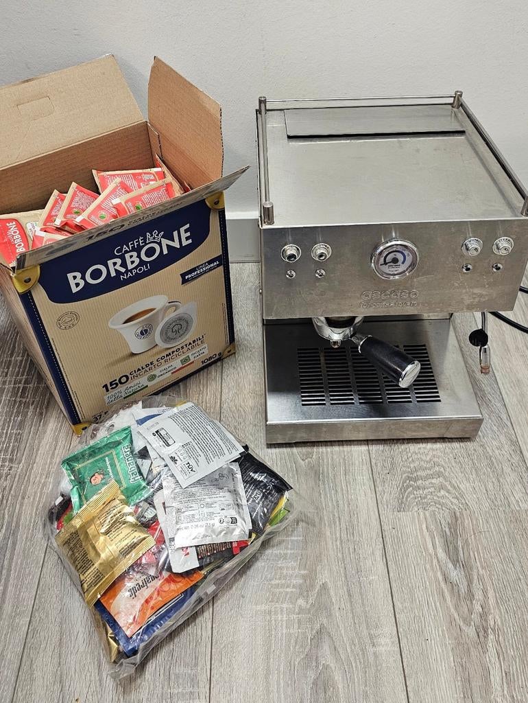 Ascaso steel duo + ESE Pads, Stoompijpje, Koffiepads en cups, Gebruikt, Espresso apparaat