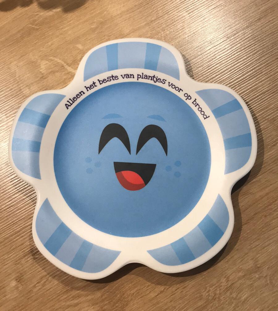 Ontbijtbordje bleu band plastic, Onbekend, Ophalen of Verzenden, Zo goed als nieuw, Onbekend