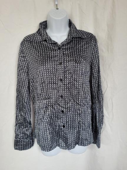 Blouse met een grappige print mt 40 merk Mandarin&Mint, Kleding | Dames, Maat 38/40 (M), Blauw, ., Ophalen of Verzenden