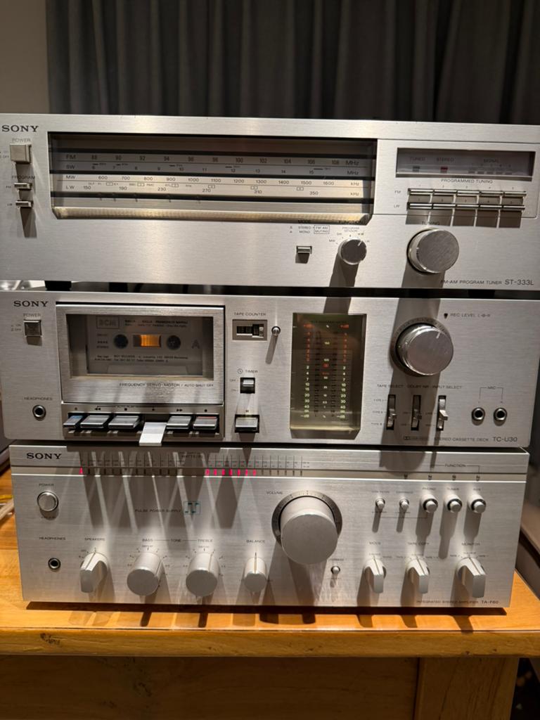 Sony TA-F60 + ST-333L + TC-U30 – zeldzame silverface 70’s se, Audio, Tv en Foto, Stereo-sets, Ophalen, Zo goed als nieuw, Sony