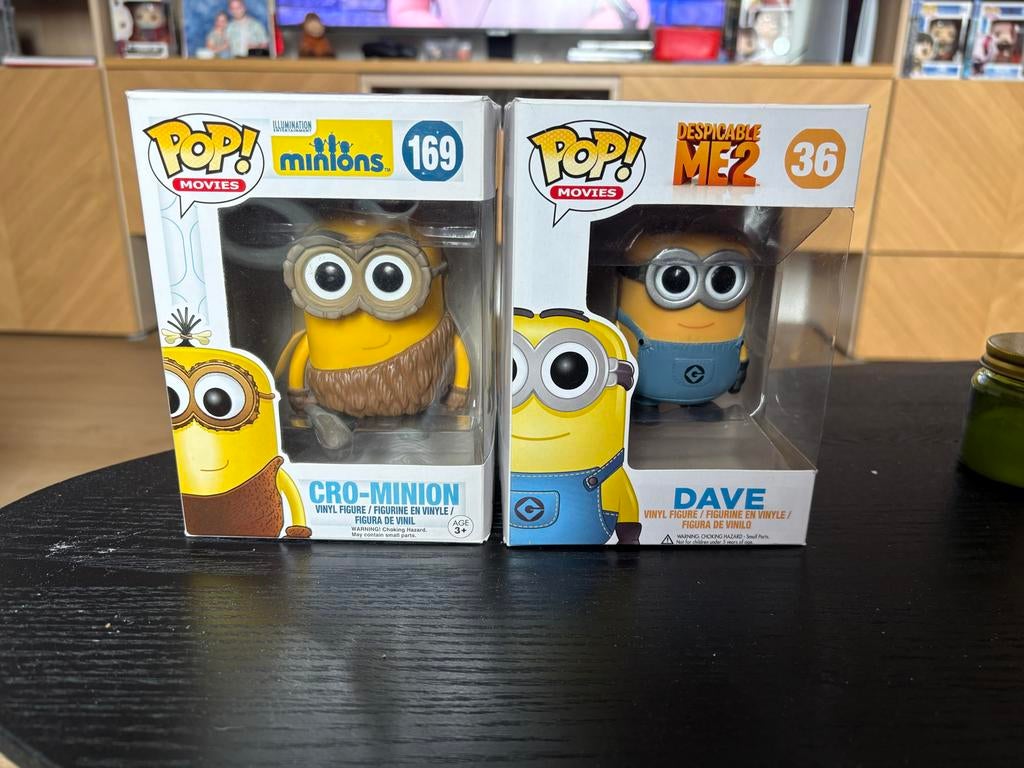 Minions Cro Minion 169 & Despicable Me 2 Dave 36 Funko Pop!, Ophalen of Verzenden, Gebruikt