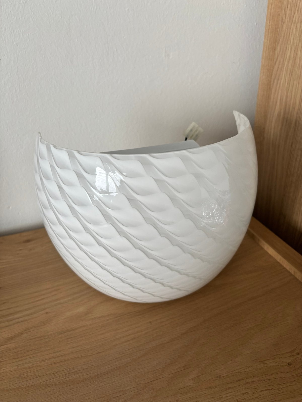 murano wit wandlamp glas vintage lampen glass white retro, Ophalen, Gebruikt, Glas, Overige merken