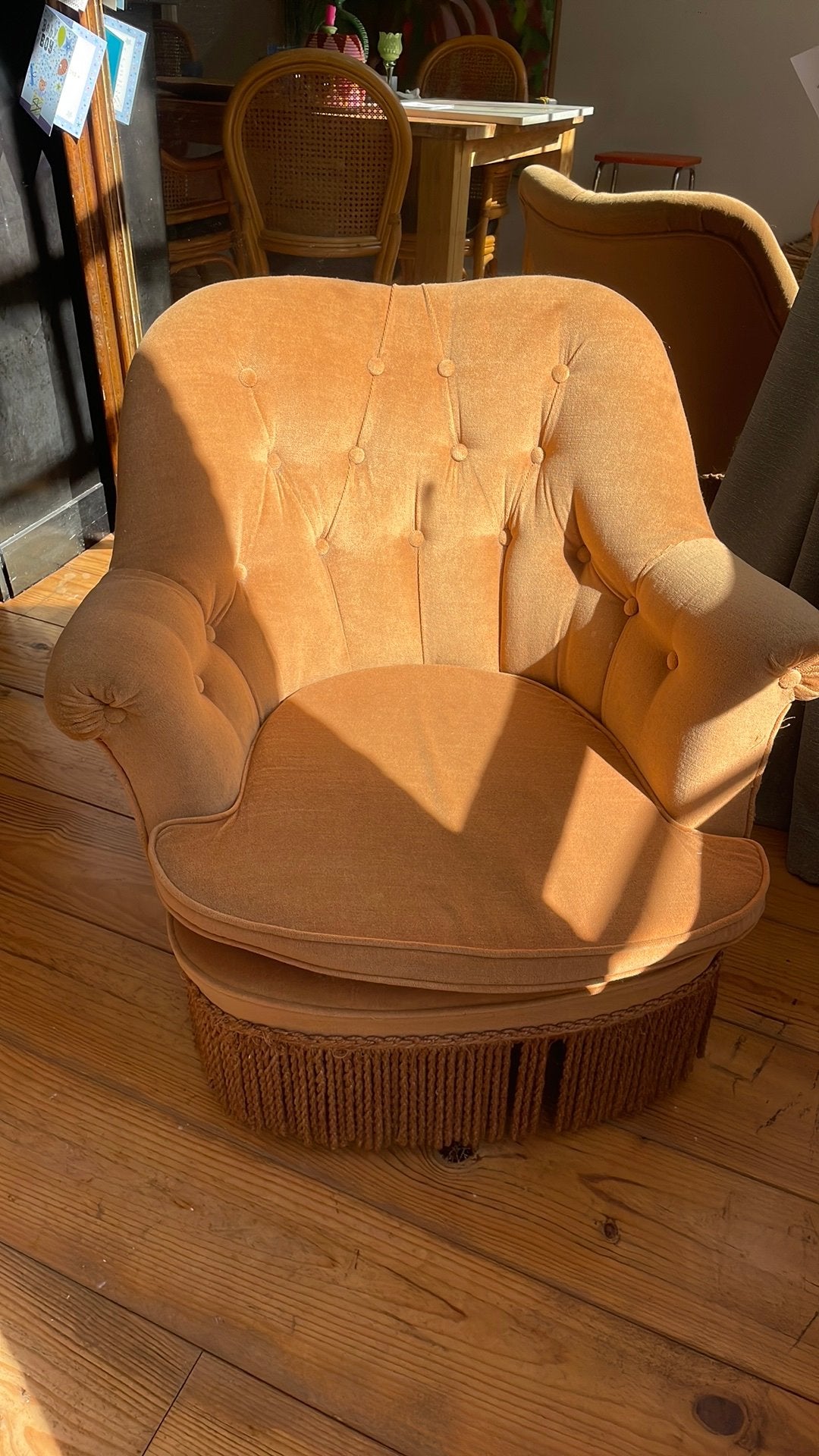 Vintage fauteuil oker geel, Ophalen
