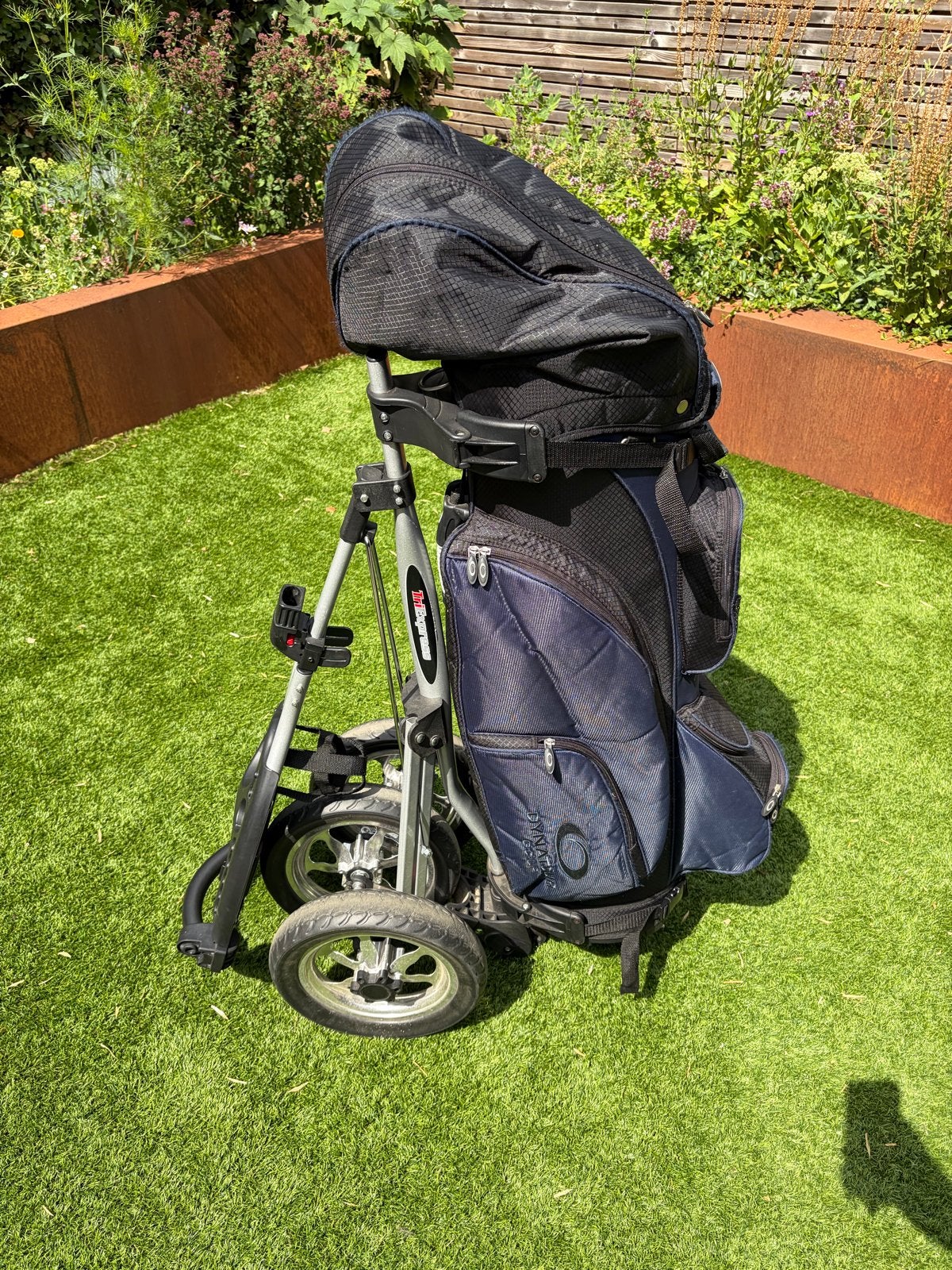 Golftrlley met golftas - Gebruikt, Sport en Fitness, Ophalen, Gebruikt, Tas