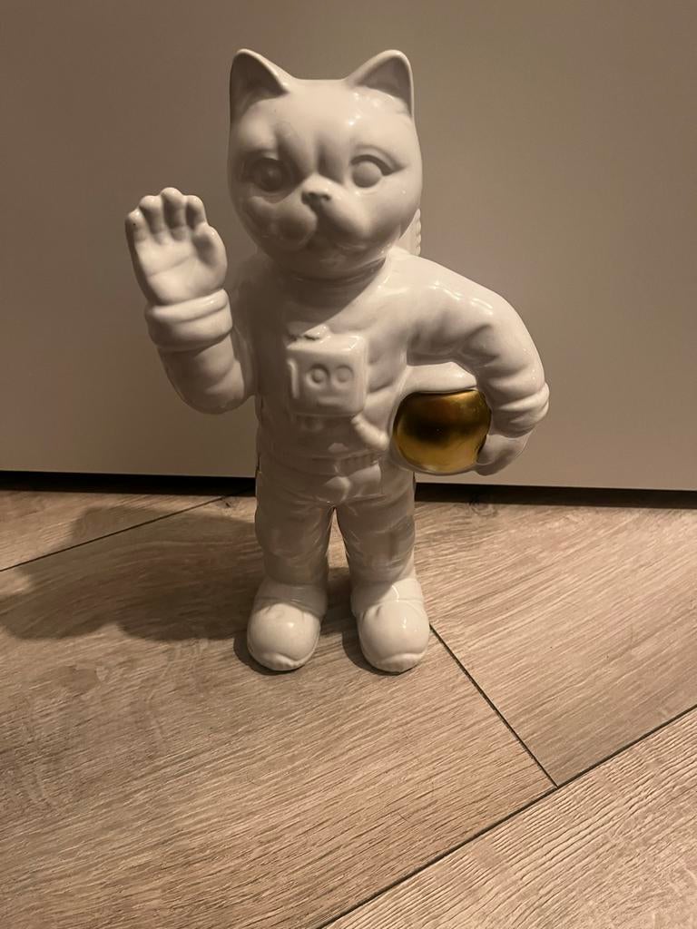 Keramiek Kat Astronaut vaas, Ophalen of Verzenden