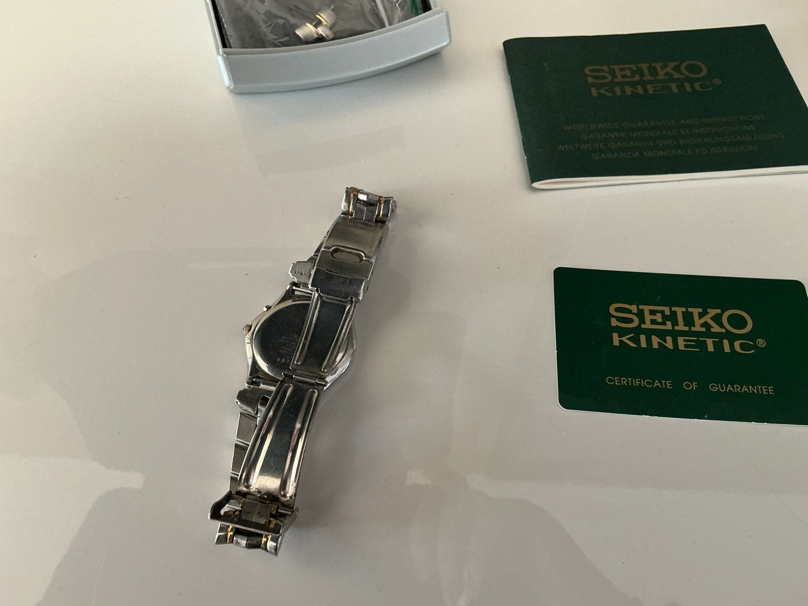 Seiko kinetic - vintage horloge - full set met certificaat, Ophalen of Verzenden, Zo goed als nieuw, Staal, Seiko