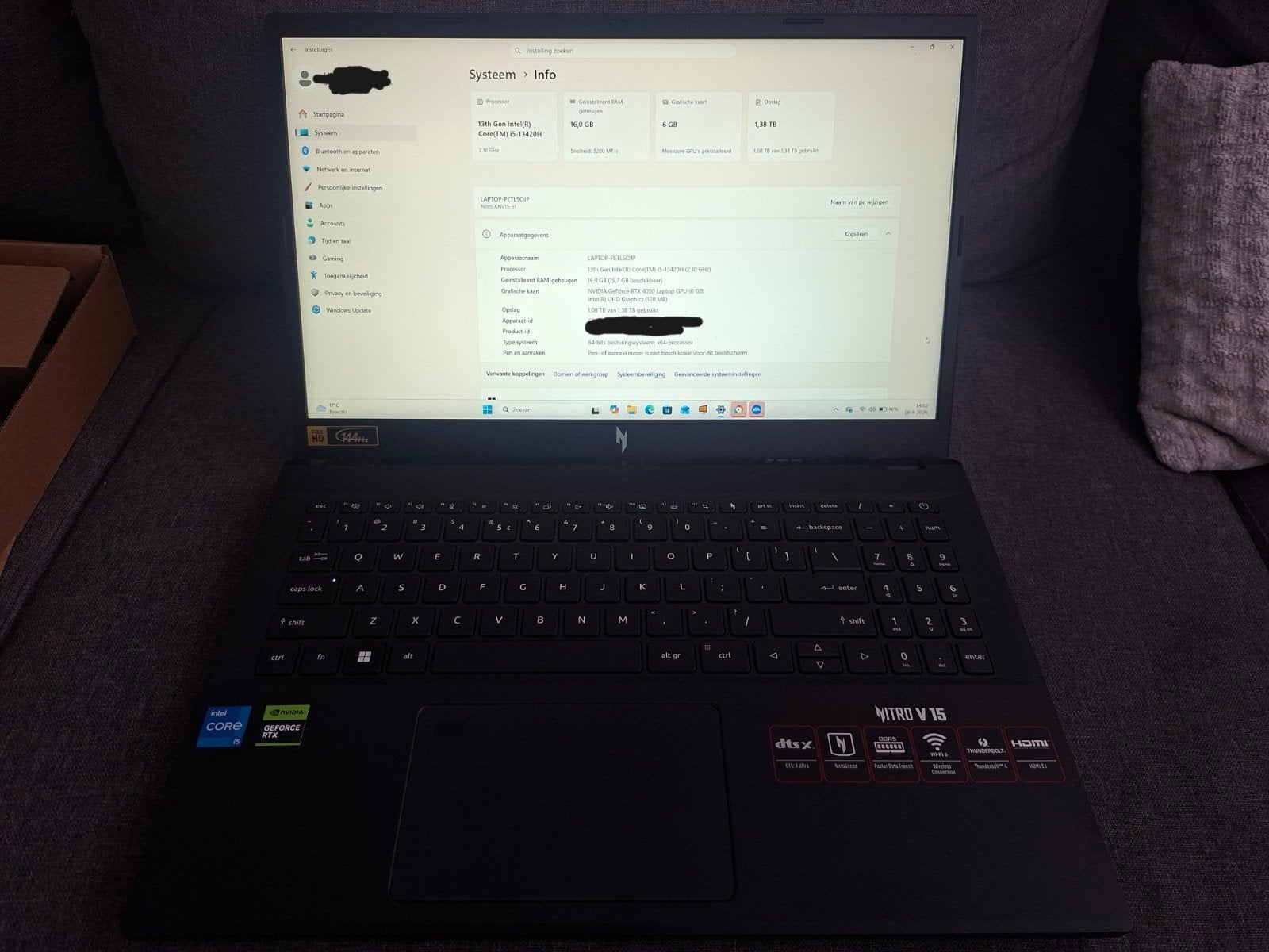 Acer Nitro V 15 Gaming Laptop - i5-13420H, RTX 4050, 16GB RA, Computers en Software, Ophalen, Intel Core i5-13420H, Gebruikt, Met videokaart