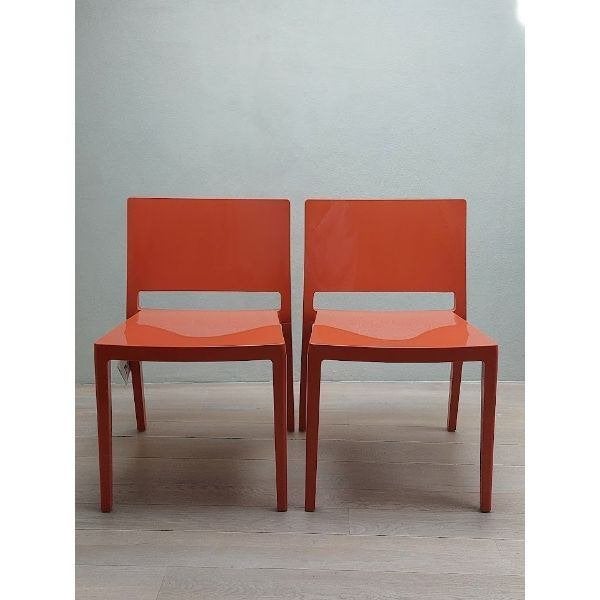 Kartell Lizz Stoel 4x Oranje kleur, Ophalen, Kunststof, Overige kleuren, Zo goed als nieuw