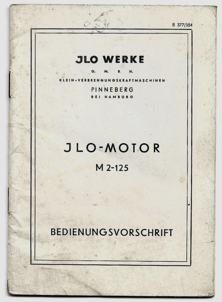 JLO Motor M2 125 Bedienungsvorschrift handleiding, Motoren, Verzenden, Overige merken