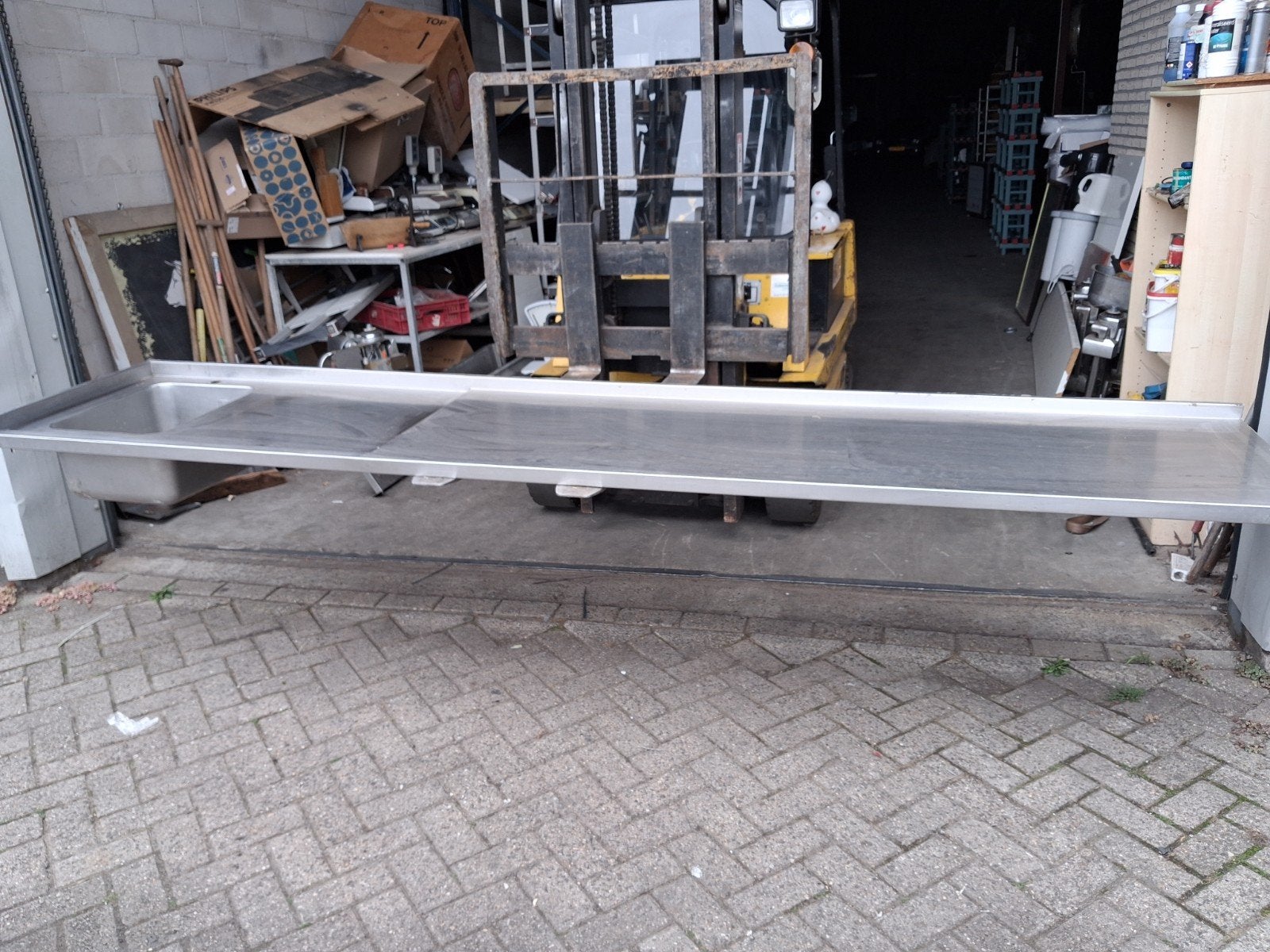 rvs werkblad met spoelbak, Ophalen, Minder dan 100 cm