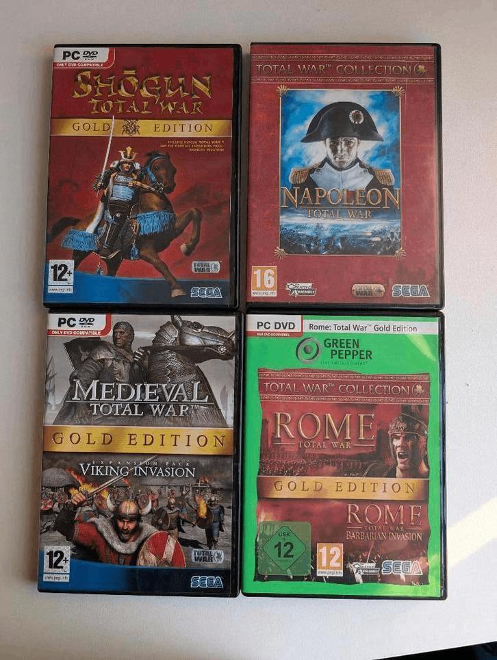 4x Total War PC games – Shogun, Napoleon, Rome & Medieval PC, Spelcomputers en Games, Games | Pc, Zo goed als nieuw, Racen en Vliegen