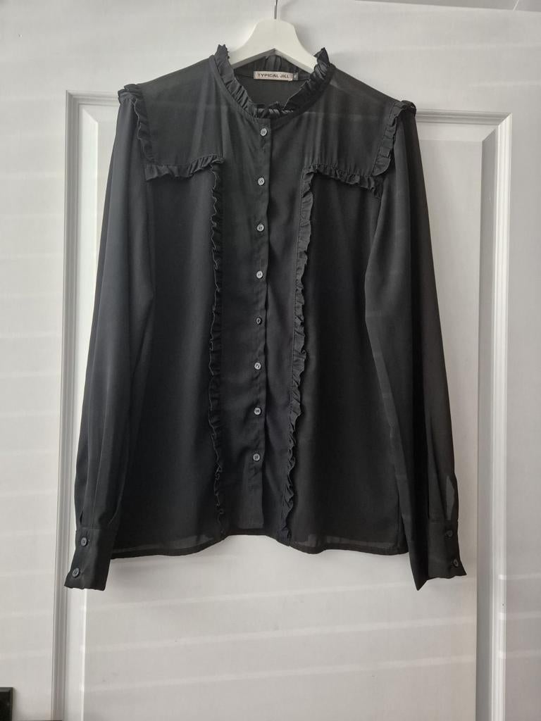 Typical Jill blouse zwart met franjes - maat 42, Zwart, Maat 42/44 (L), Ophalen of Verzenden, Zo goed als nieuw