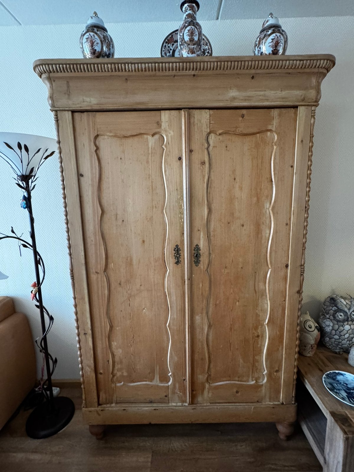 Antieke Grenen Biedermeier Meidenkast / Servieskast, Ophalen