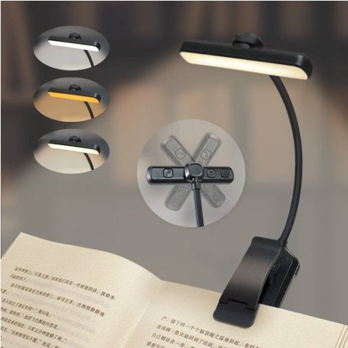 Flexibele USB Leeslamp met Klem - Drie Kleurstanden, Huis en Inrichting, Lampen | Overige, Nieuw, Overige merken, Dimbaar, Zwart
