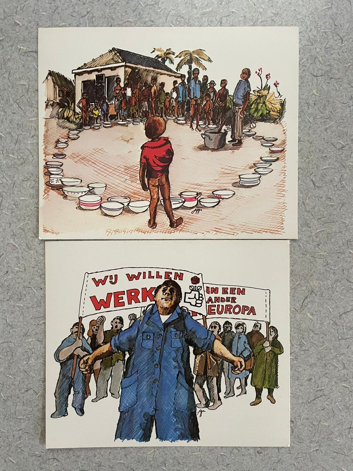 ~.~ Twee propaganda kaarten PvdA ~.~, Ophalen of Verzenden, 1960 tot 1980, Ongelopen, Politiek en Historie