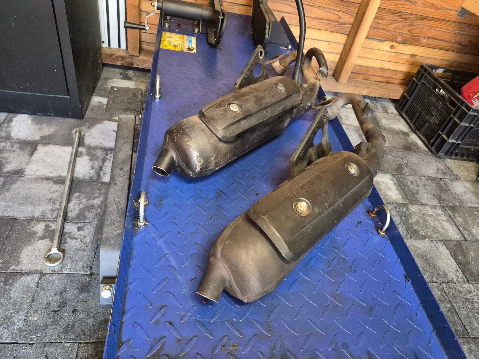 2 x originele Aerox Jog Yamaha uitlaat minarelli horizontaal, Ophalen of Verzenden