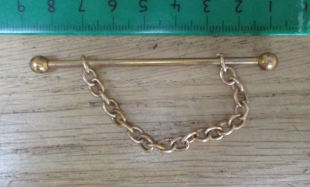 metalen staafje met 2 bolletjes en kettinkje, Ophalen of Verzenden, Overige typen