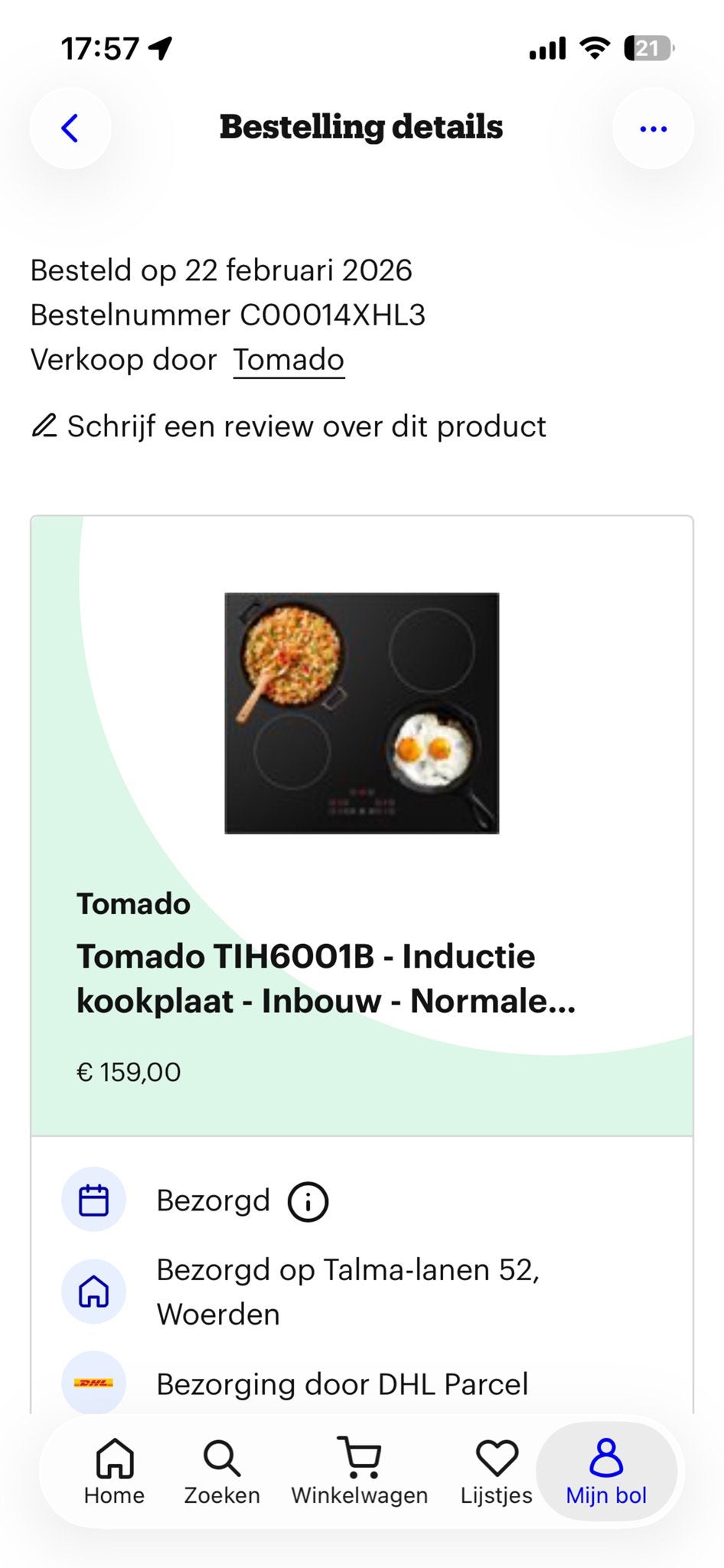 6 maanden oude TomadoInducti- Inbouw, Nieuw, Inbouw, Inductie, 4 kookzones