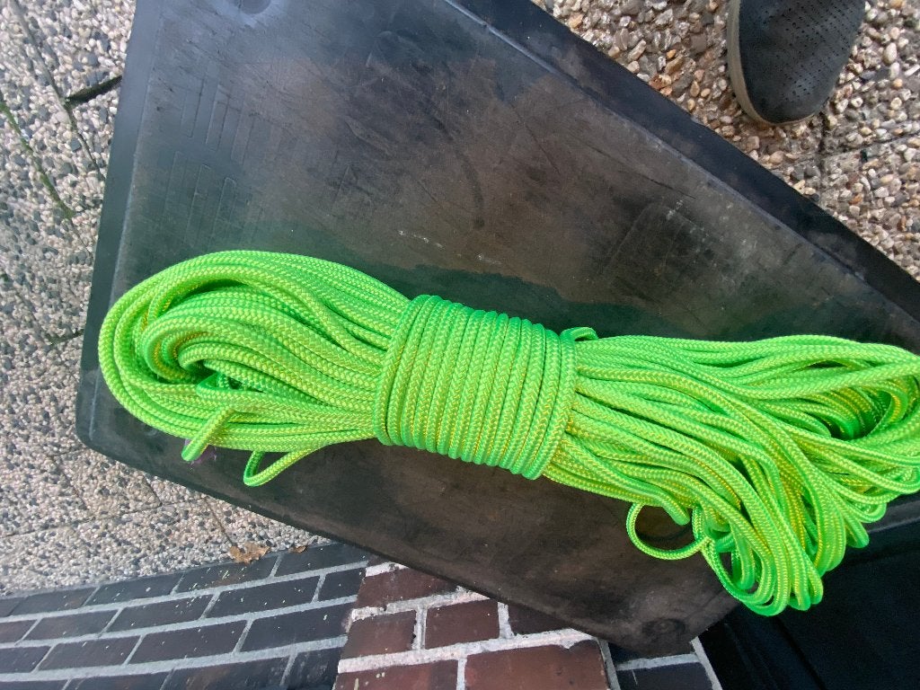 TOUW POLYESTER 6mm/50mtr  fluor groen, Watersport en Boten, Ophalen, Nieuw
