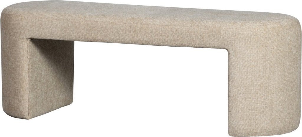 WOOOD Jacob Bankje - Chenille - Naturel (Nieuw in doos), Huis en Inrichting, Banken | Bankstellen, Ophalen, Minder dan 75 cm, Rechte bank