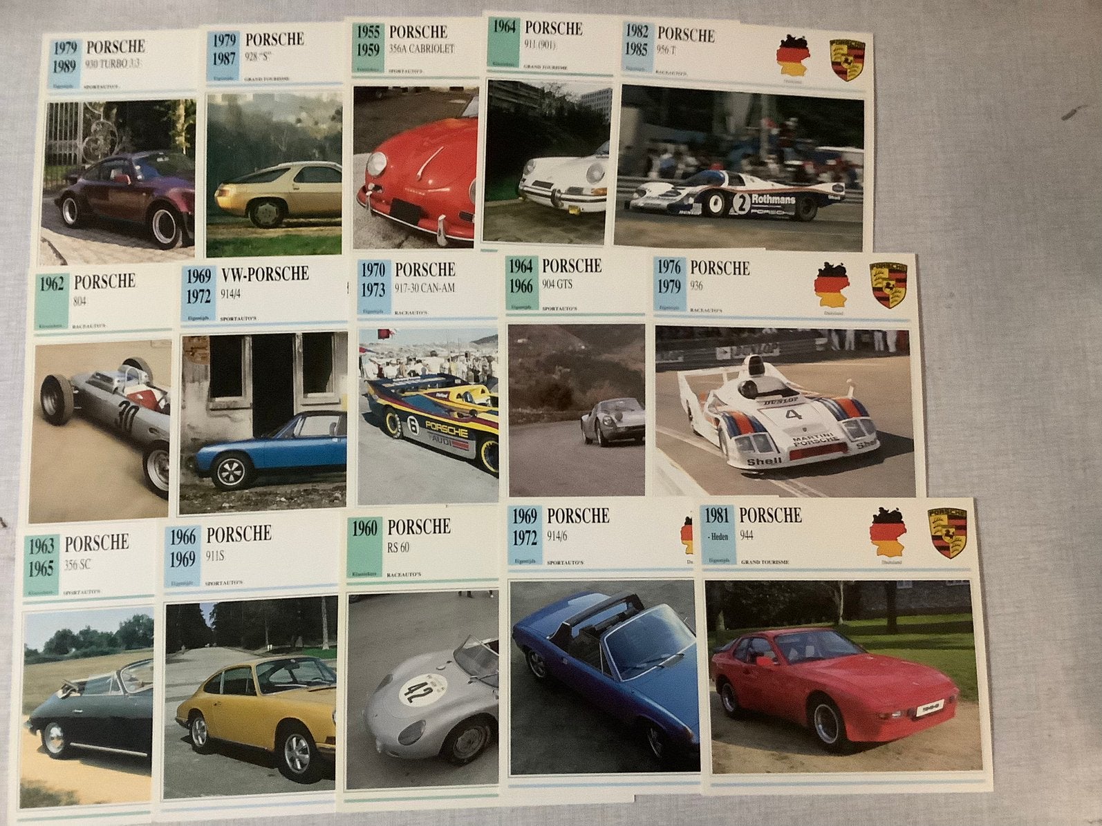 Verschillende oldtimer Porsche kaarten, Ophalen of Verzenden, Zo goed als nieuw, Porsche