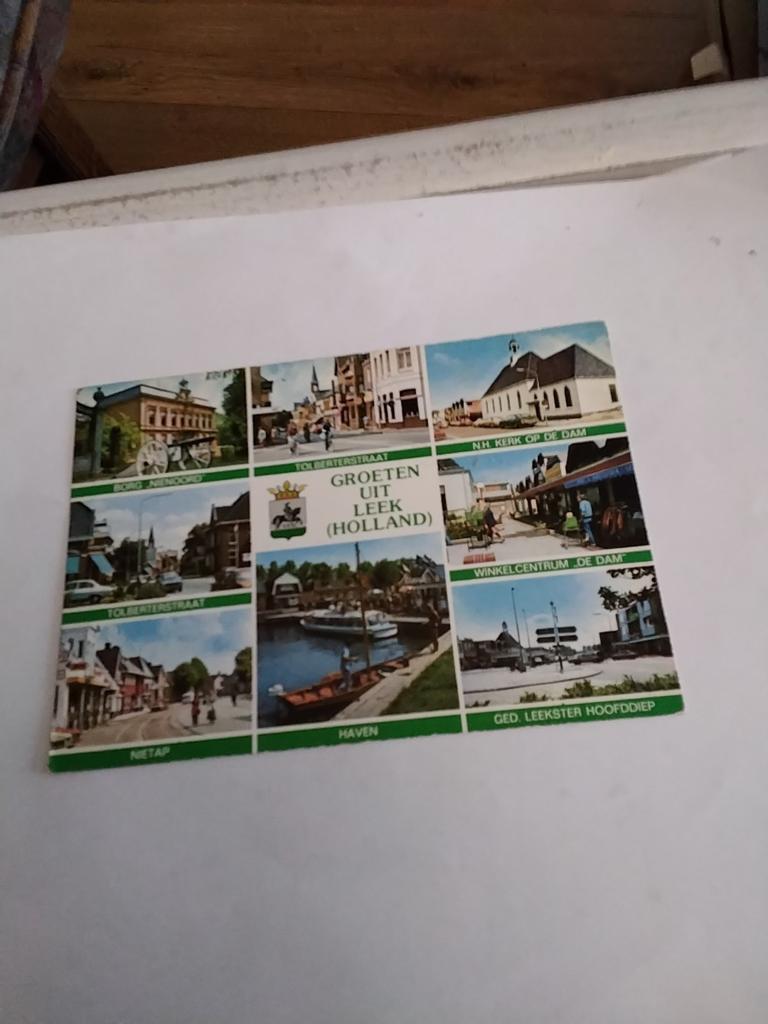GROETEN UIT LEEK.    8 afbeeldingen, Ophalen of Verzenden, 1960 tot 1980