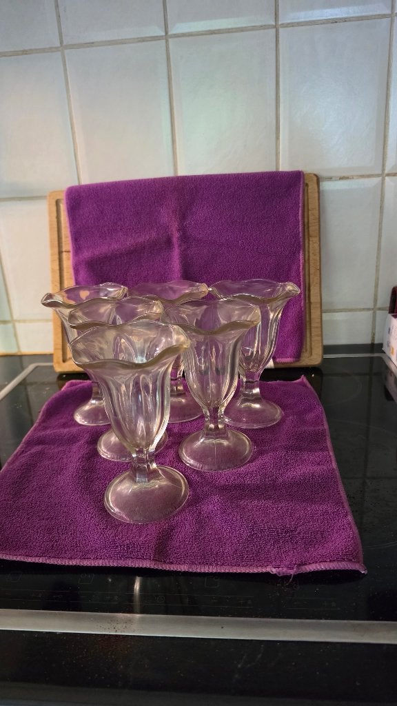 Ijscoupe glazen, Ophalen, Glas of Glazen, Gebruikt, Vintage