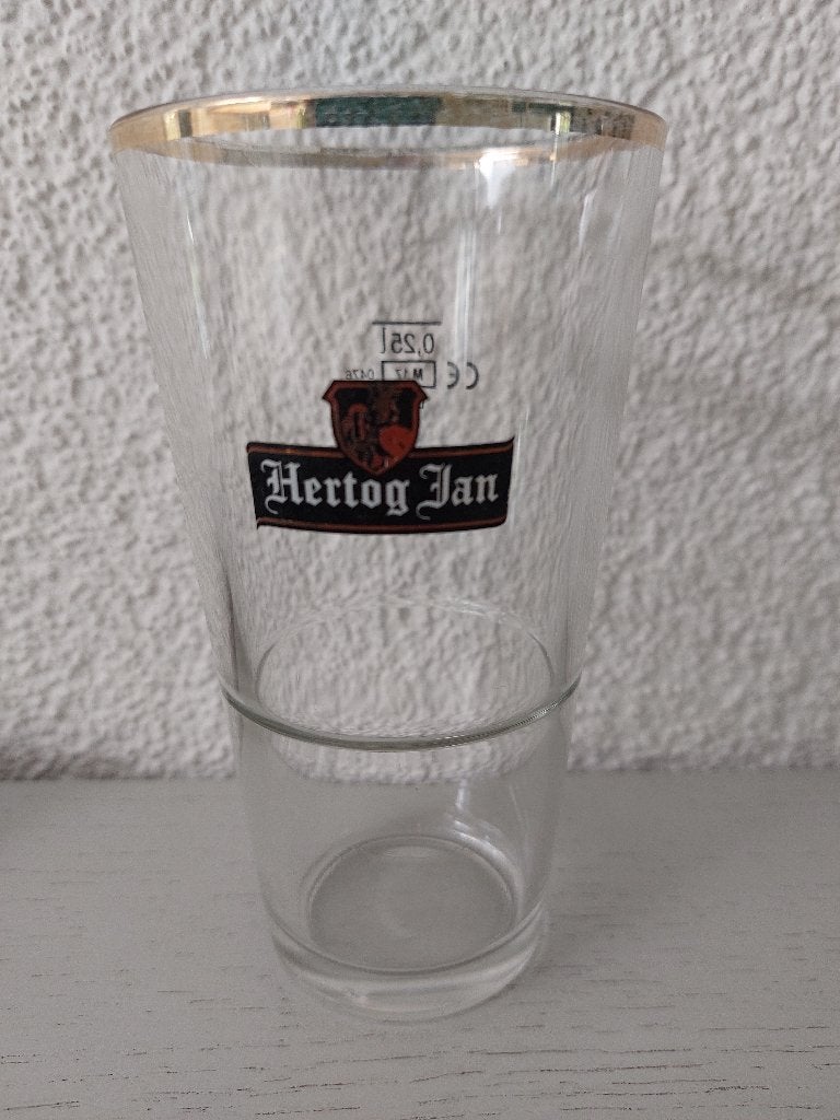 Hertog Jan "Vaasje" bierglas, Ophalen of Verzenden, Zo goed als nieuw, Glas of Glazen, Hertog Jan