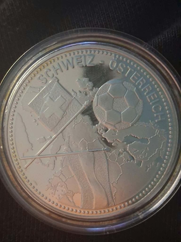 Herdenkingspenning EK Voetbal 2008 – Schweiz Österreich, Verzenden, Koningin Beatrix, Overige waardes, Losse munt