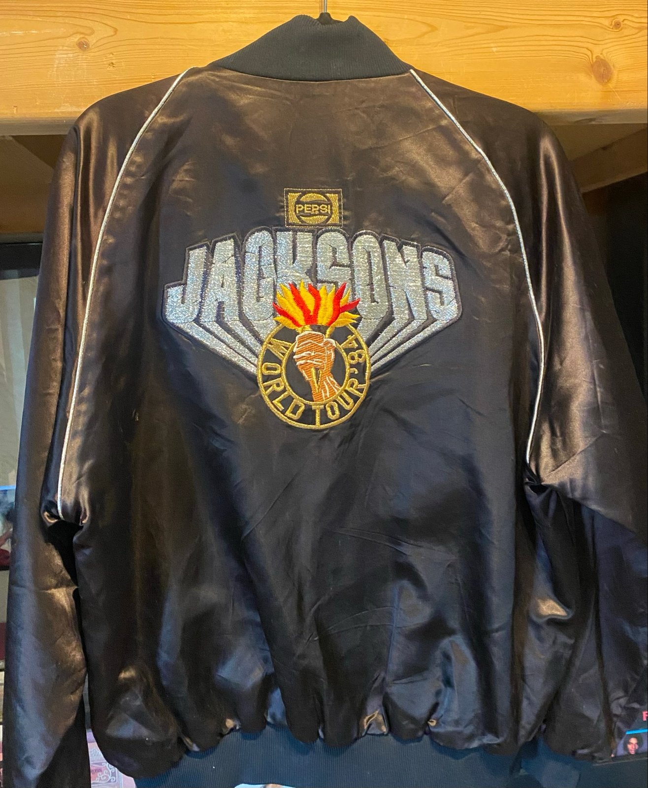 Zeer zeldzaam Jack The Jacksons World Tour 1984 Pepsi, Ophalen, Zo goed als nieuw, Maat 52/54 (L), Zwart