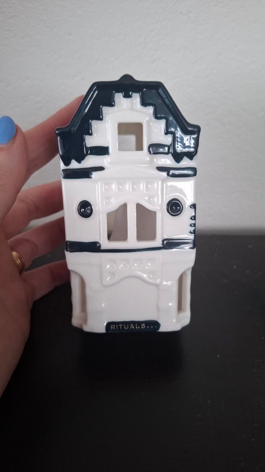 Rituals huisje porselein - Delfts blauw stijl, Ophalen, Wit, Steen/keramiek, Klassiek