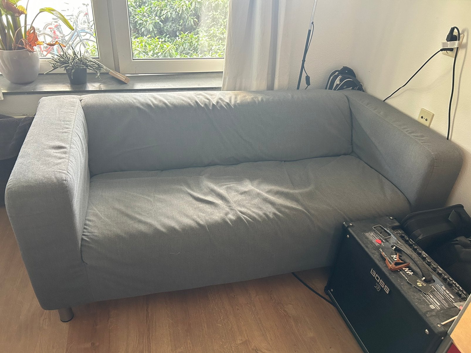 Ikea grijze klippan 2-zitsbank, Ophalen, Gebruikt, 150 tot 200 cm, Tweepersoons