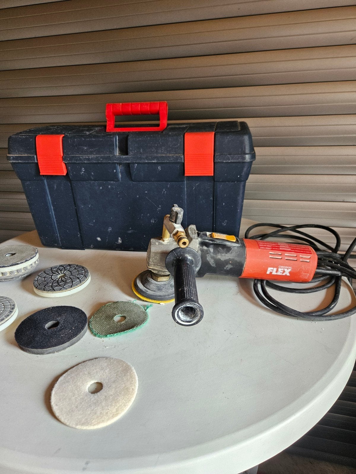 Flex hand polijst machine met accessoires en koffer, Ophalen of Verzenden, Minder dan 700 watt