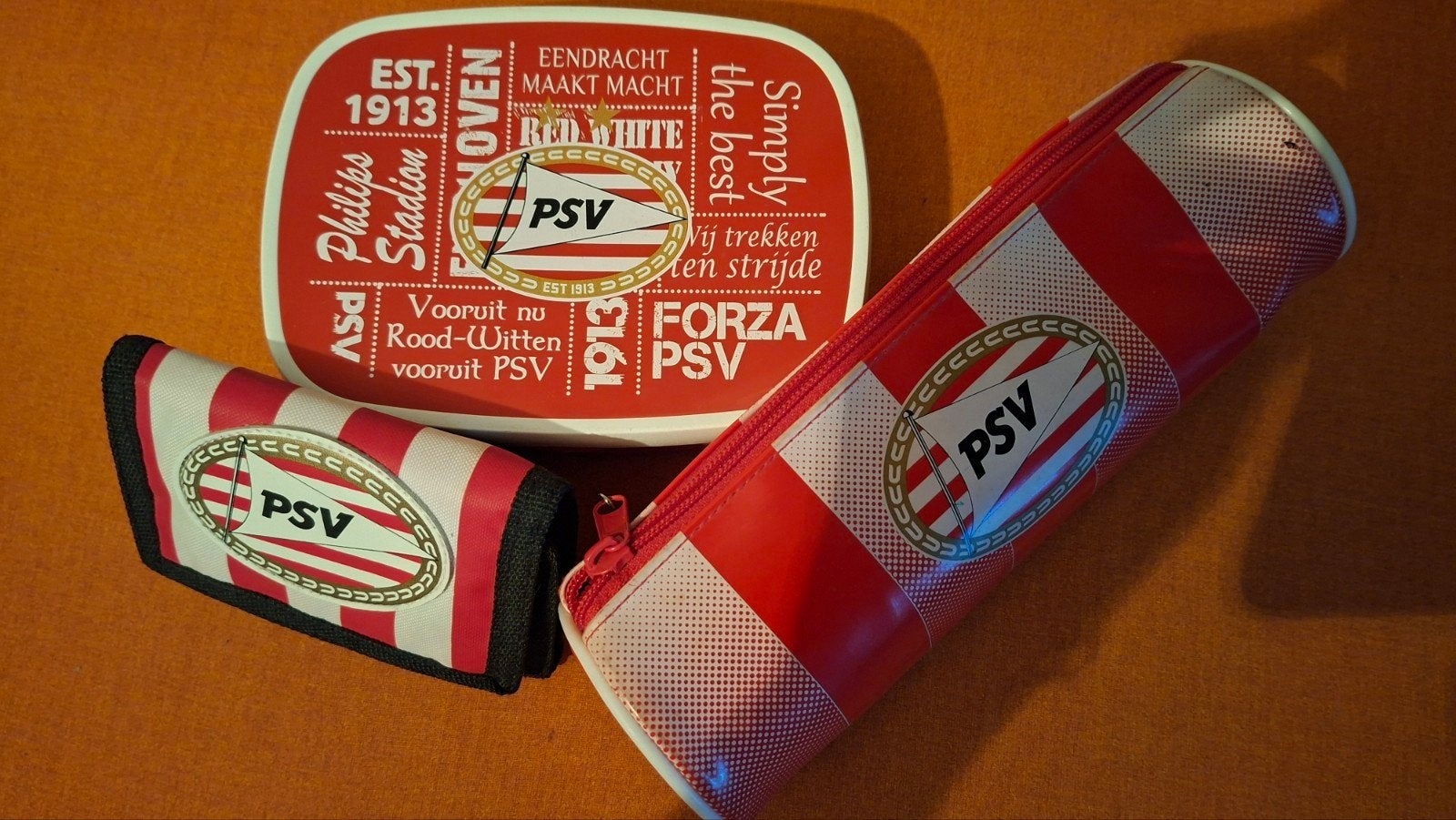 psv broodtrommel schooletui en portemonnee, Ophalen of Verzenden, Zo goed als nieuw