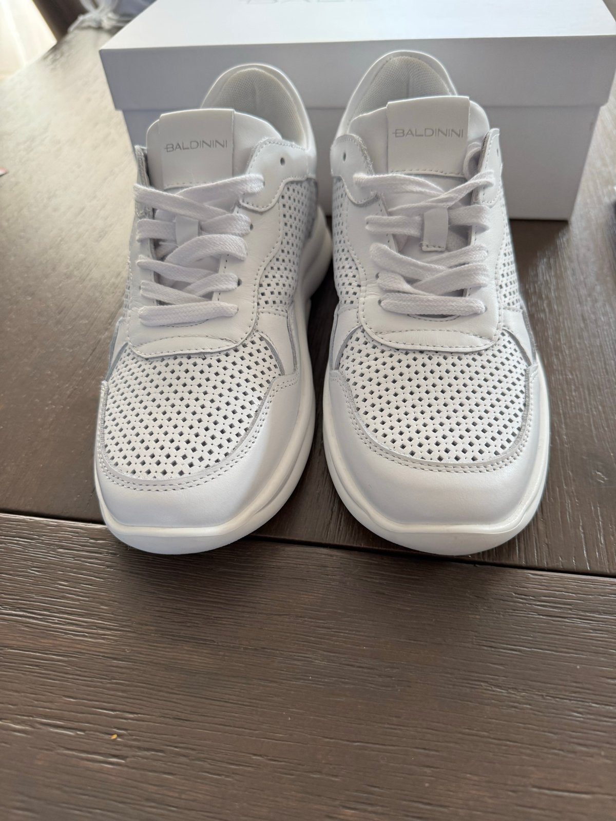Baldinini Witte Leren Sneakers - Maat 38, Kleding | Dames, Wit, Ophalen of Verzenden, Sneakers of Gympen, Zo goed als nieuw