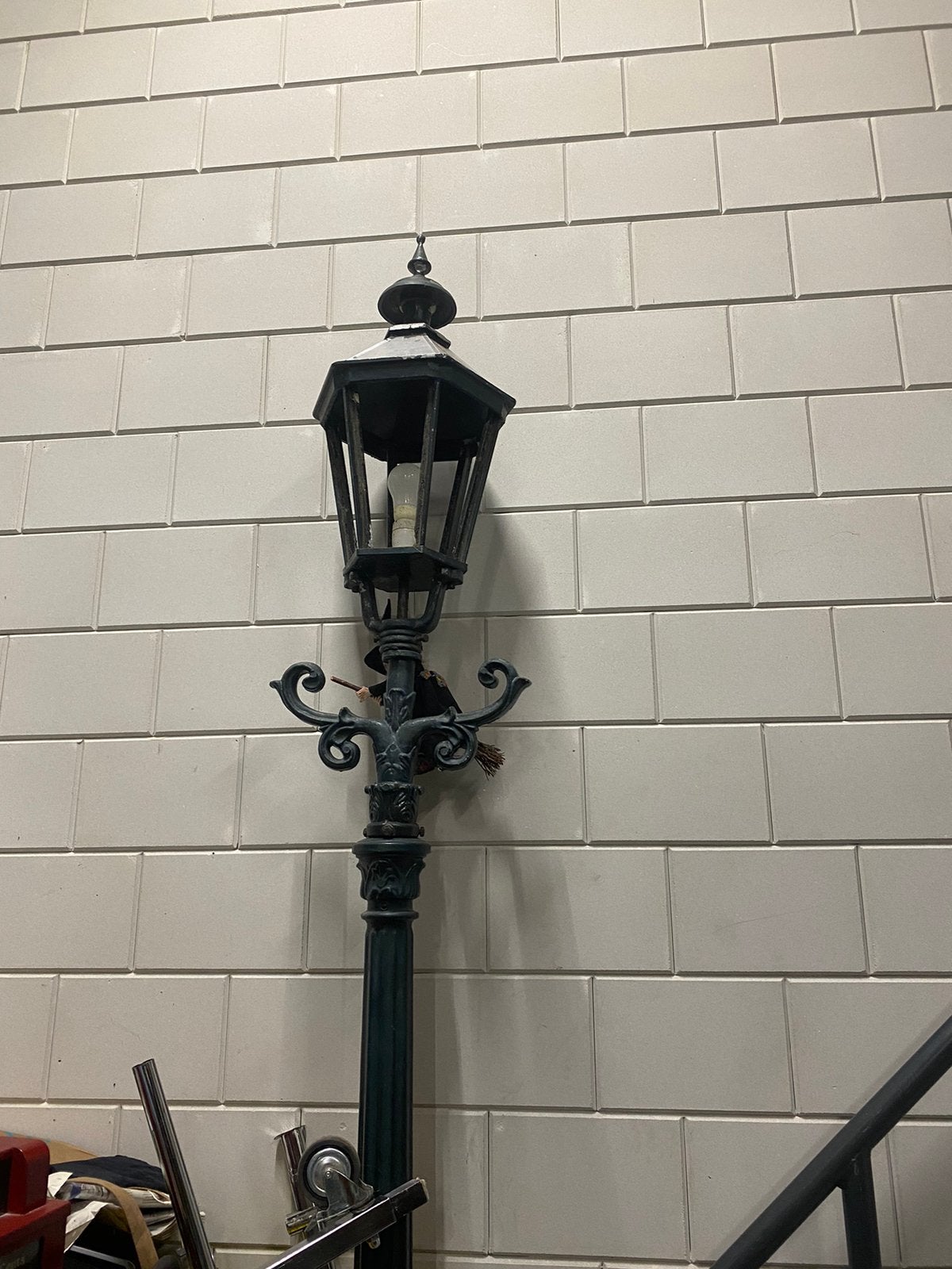Lantaarn paal alluminium vintage decoratie tuin hoog, Ophalen, Staande lamp, 50 tot 250 watt, IJzer