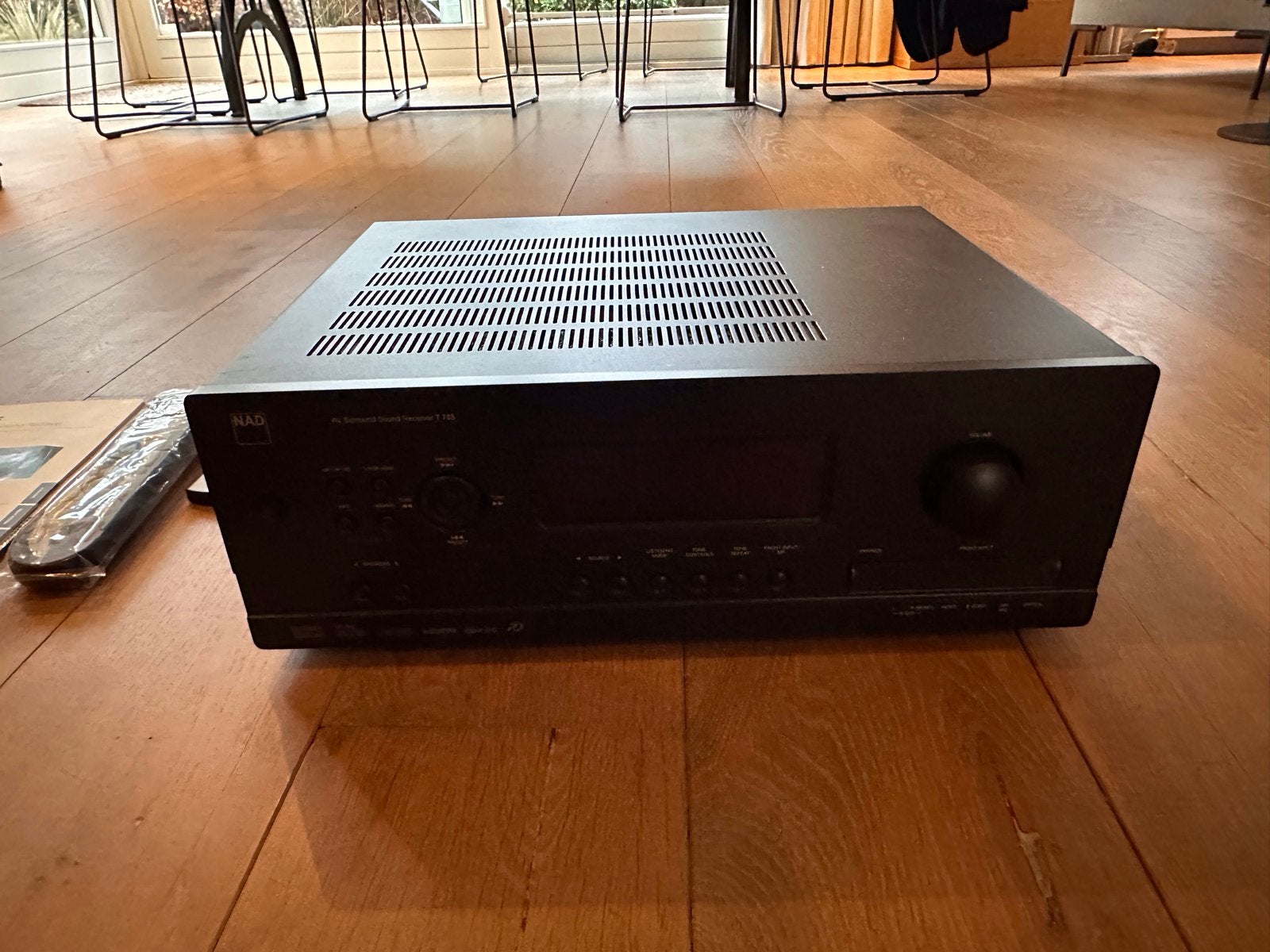 NAD T 755 Versterker met handleiding en Audyssey microfoon, 120 watt of meer, Ophalen, Overige merken, Gebruikt