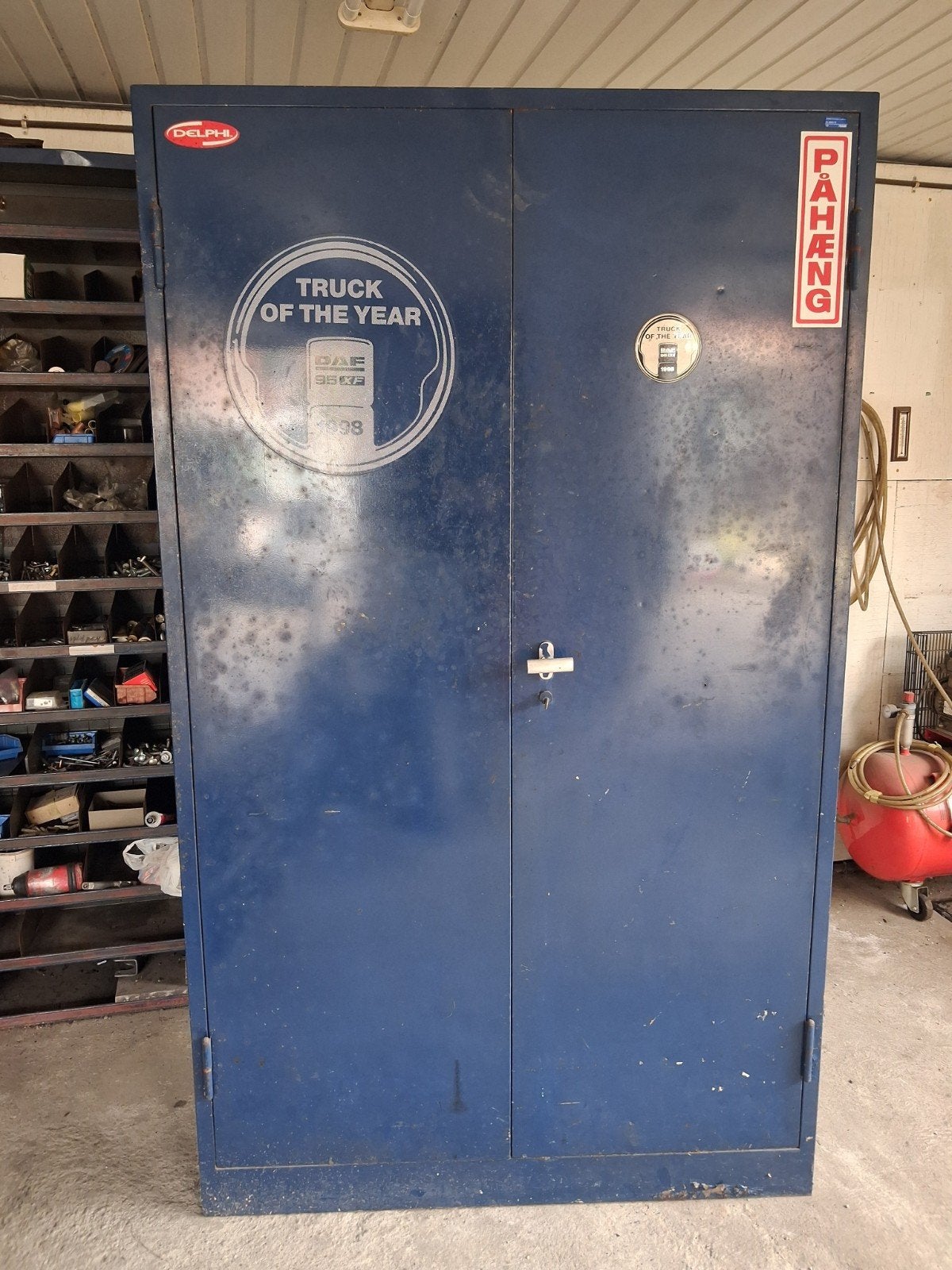 Stalen kast  voor garage of schuur., Ophalen, Gebruikt