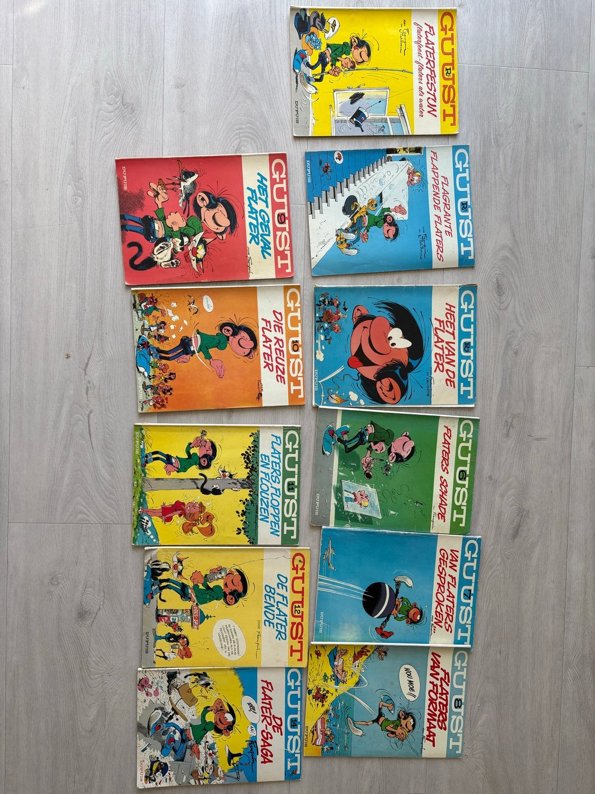 Guust Flater stripboeken collectie - 12 delen, Complete serie of reeks, Ophalen of Verzenden, Gelezen