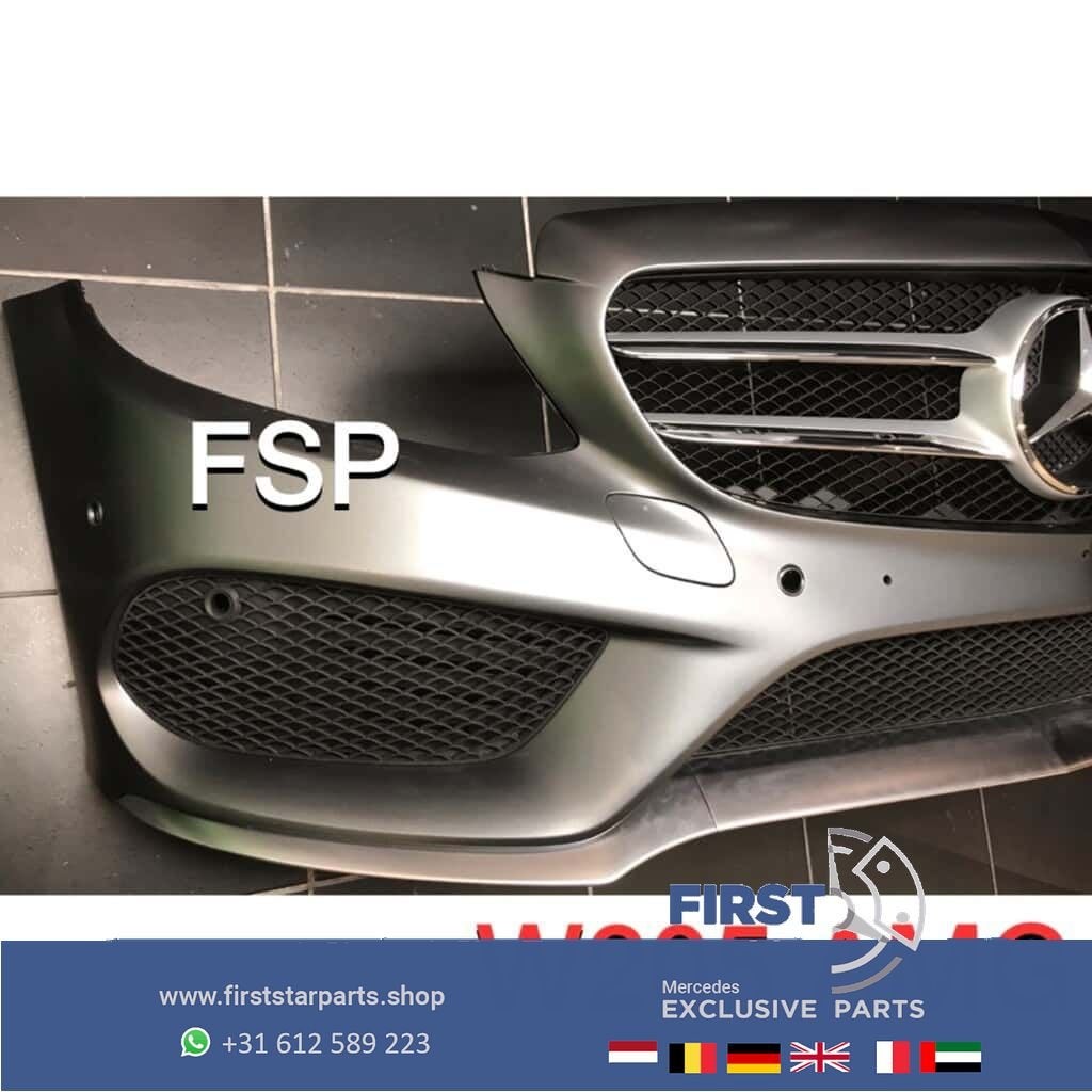 W205 AMG Voorbumper compleet Mercedes C Klasse 2018 grijs or, Auto-onderdelen, Gebruikt, -, Voor, Ophalen of Verzenden