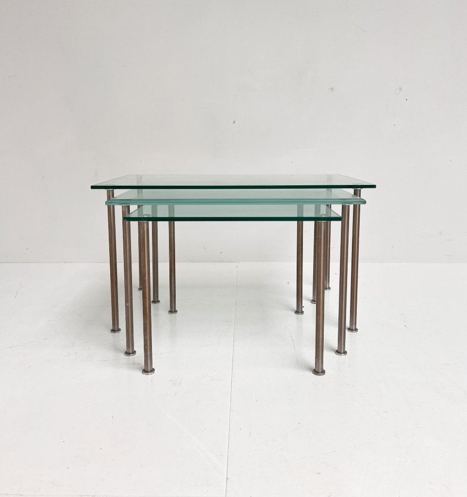 Glazen driedelige mimiset uit de 1970’s, Huis en Inrichting, Gebruikt, Vintage, Ophalen of Verzenden, X