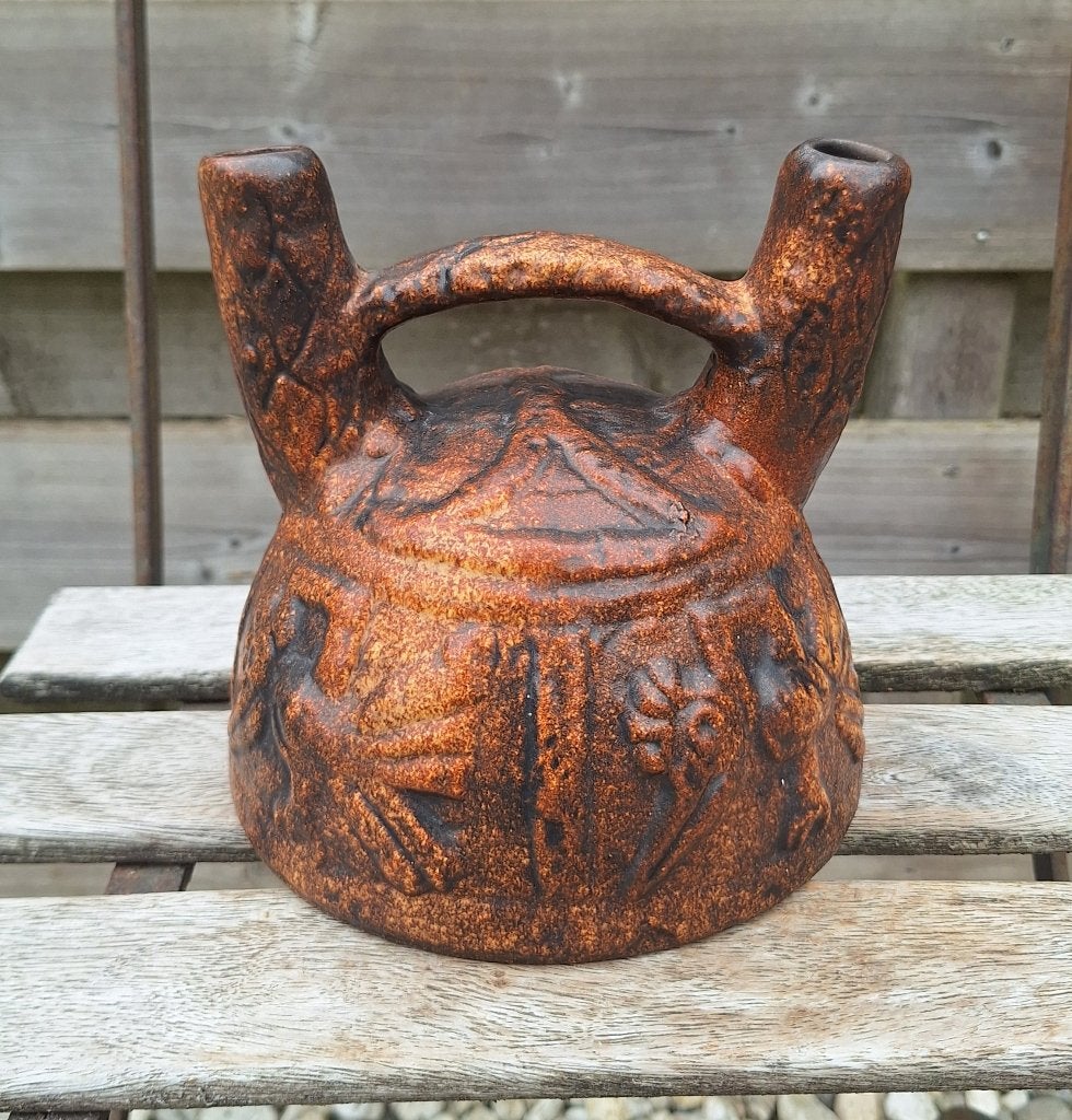 Prachtige vintage Jasba West Germany Aztec vaas., Verzamelen, Ophalen of Verzenden, Huis en Inrichting