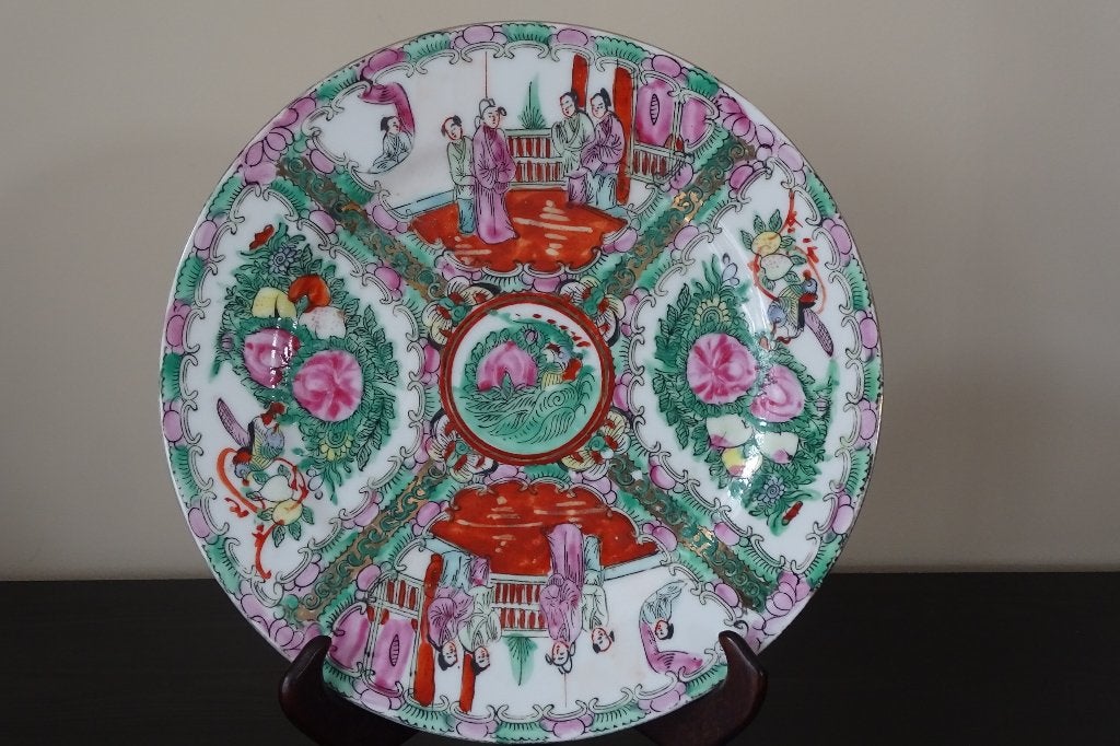 mooi groot chinees famille rose bord 26 cm, Ophalen of Verzenden