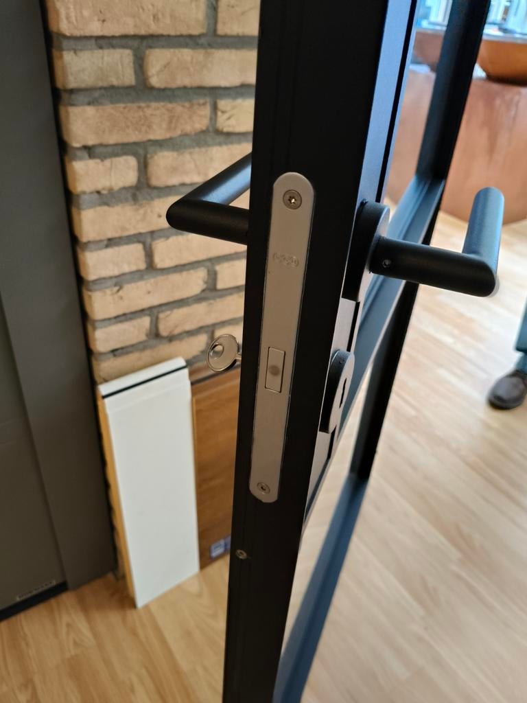 Aluminium steellook binnendeur, Doe-het-zelf en Verbouw, Deuren en Horren, Binnendeur, Nieuw, Metaal, 200 tot 215 cm