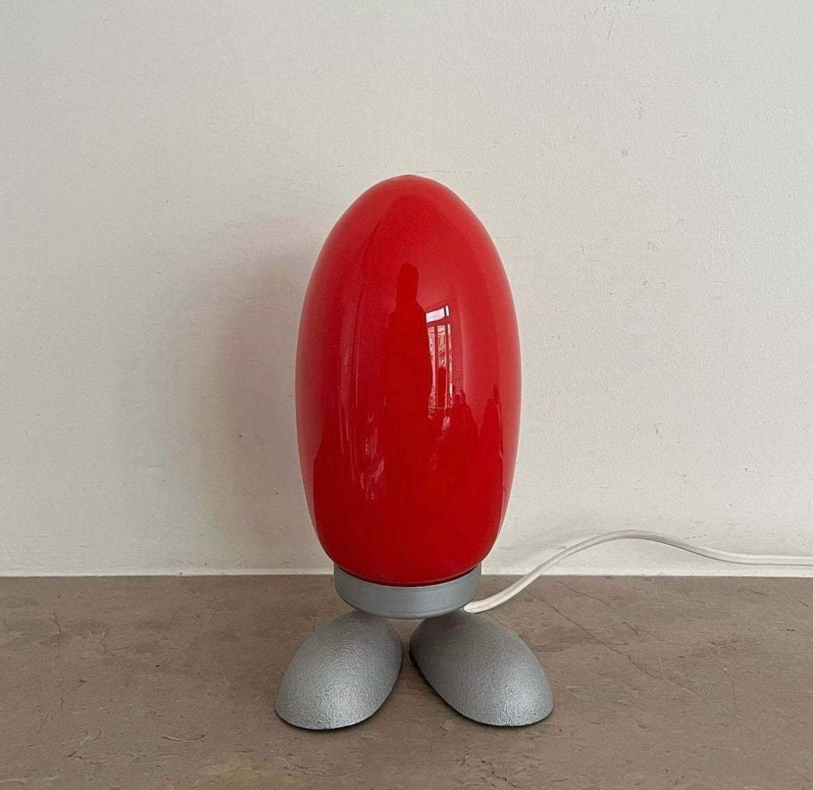 Lamp tafellamp ovaal rood glas IKEA FJORTON, Ophalen, Gebruikt