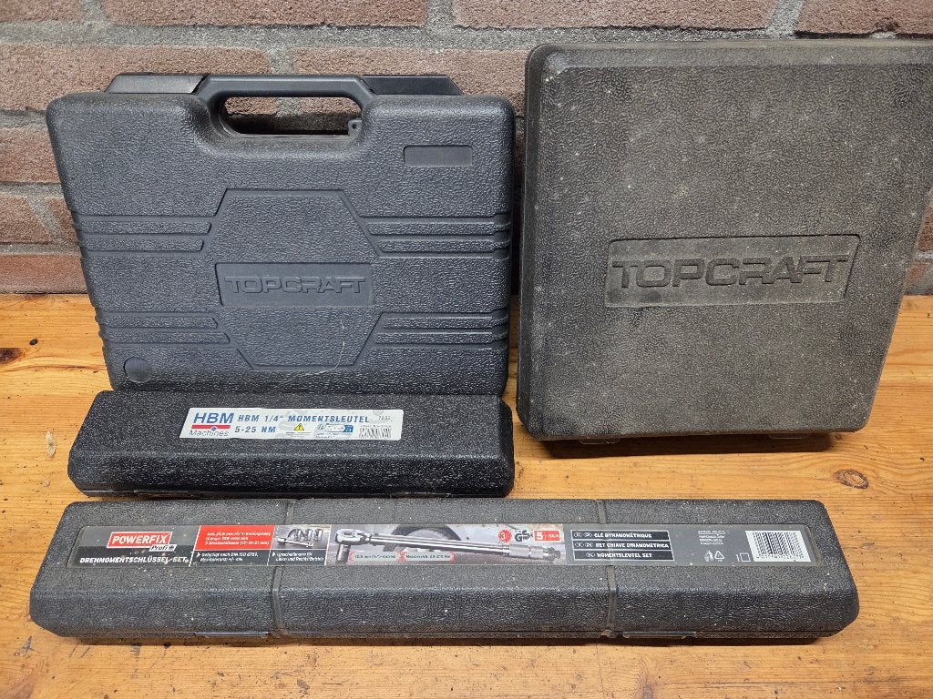 Lege gereedschapskisten (Topcraft, HBM, Powerfix), Ophalen, Gebruikt