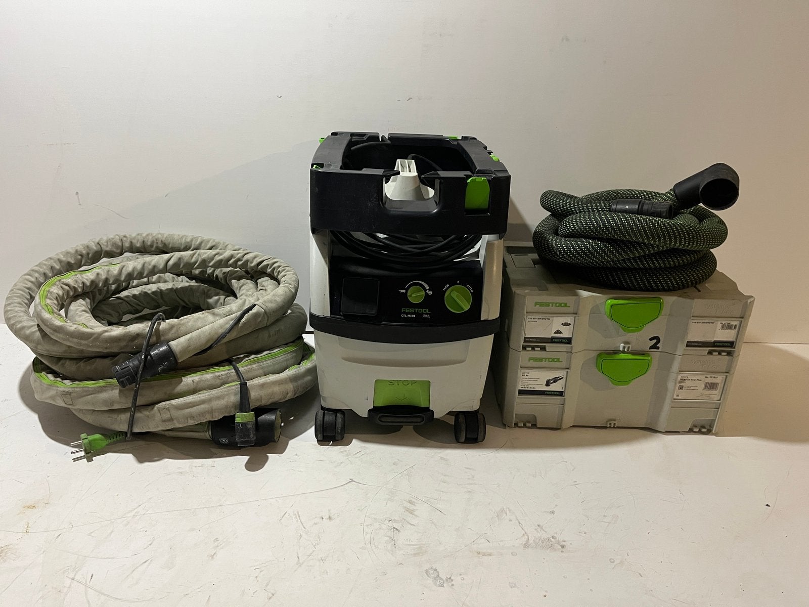 Festool set: Rotex 90 + CTL Midi + 10m stofzuigslang, Ophalen, Zo goed als nieuw, 1200 watt of meer, Overige typen